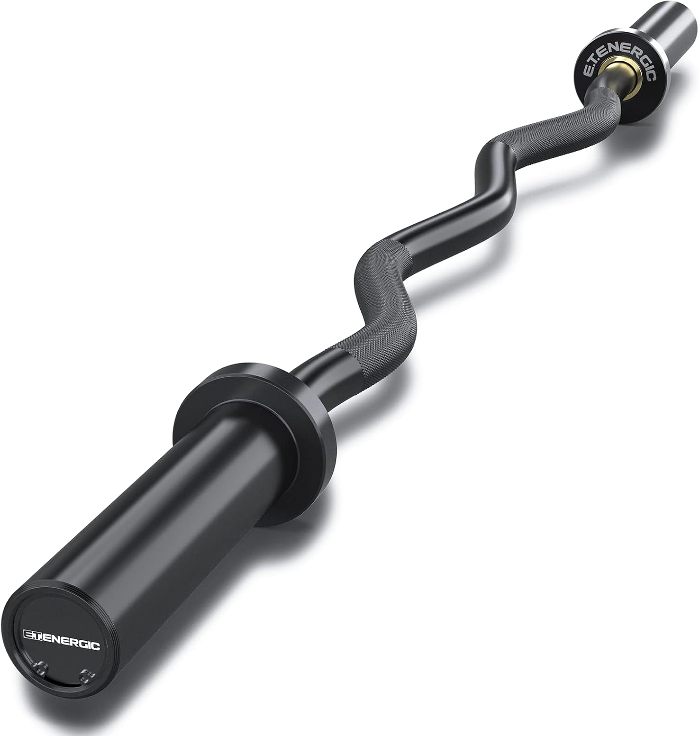 47 Olympic EZ Curl Bar 500-lbs Capacity Steel Barbell Suitable for 2 Weight Plates, 2-Inch Curl Bar for Weight Lifting,Hip Thrusts,Squat,Biceps-Home Gym Weight Bar